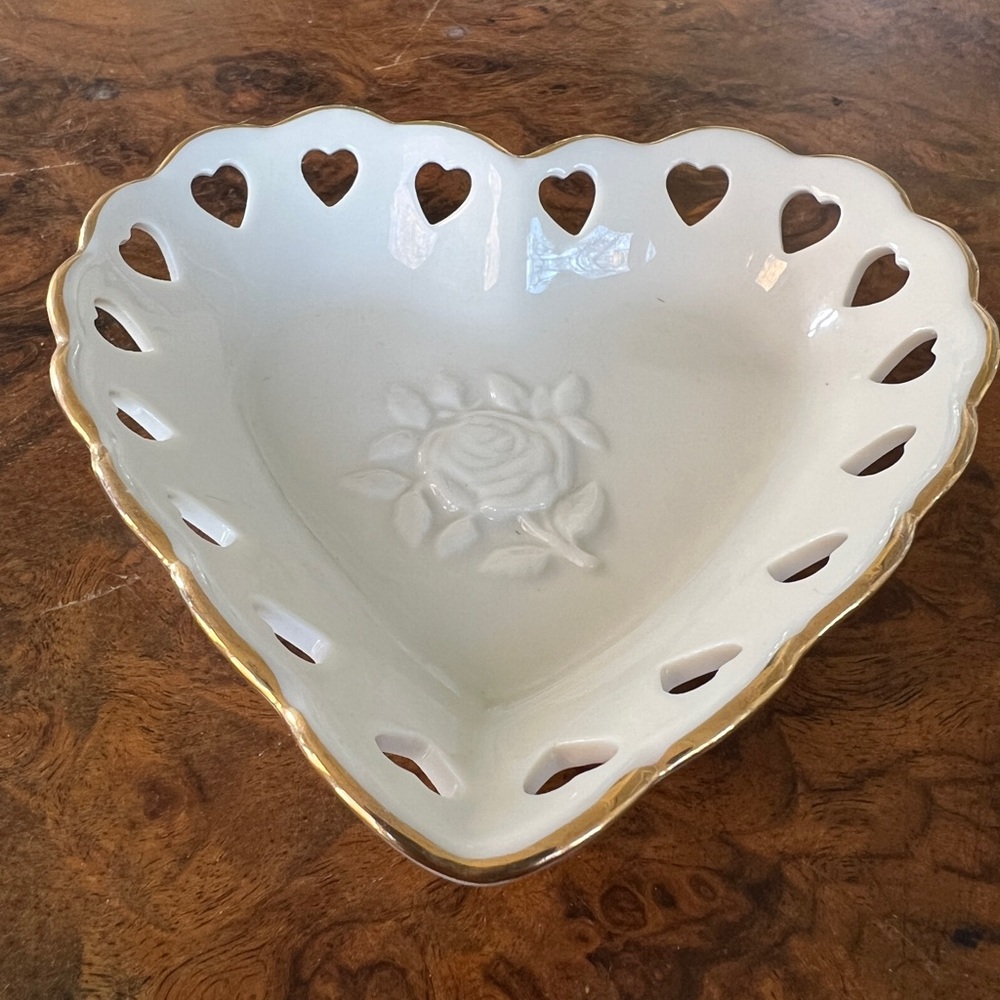 Lenox Heart-Shaped Dish with Gold Trim